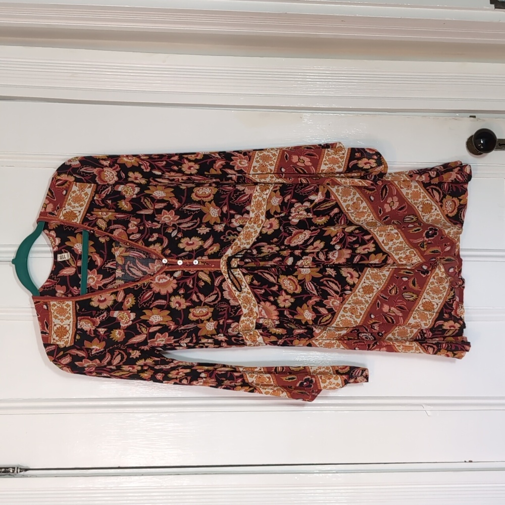 πͺπ«°πΌ Spell Lolita Playdress Rust Long Sleeve Boho Festival Dress Size S Rare - Picture 5 of 11